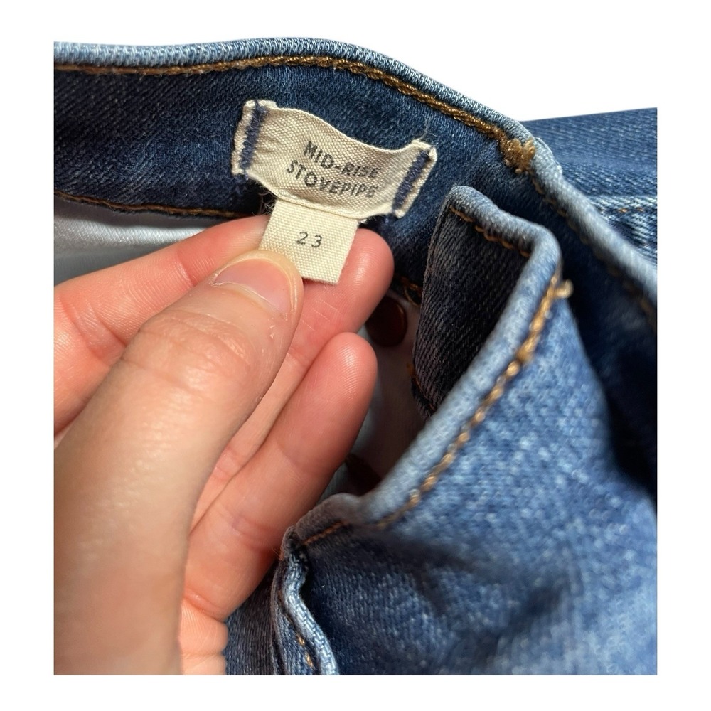 Women's Madewell Mid Rise Stovepipe Jeans Size 23 Inseam 25 Inches - Picture 7 of 9